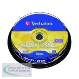 Verbatim DVD+RW Silver Non-Printable Spindle Pack of 10 43488