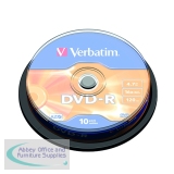 Verbatim DVD-R 16X Non-Printable Spindle Pack of 10 43523