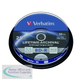 Verbatim M-Disc Blu-ray BD-R 25 GB 4x Printable Spindle (Pack of 10) 43825