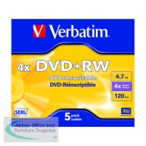 Verbatim DVD+RW 4X Pack of 5 43229