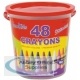 Wilton Bradley Crayons in Bucket Multicolour Set of 48 INN11429