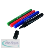 White Box Permanent Marker Bullet Tip Assorted Pack of 4