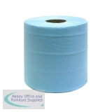 White Box Centre Feed Roll 2-Ply 150 Metre Blue Pack of 6