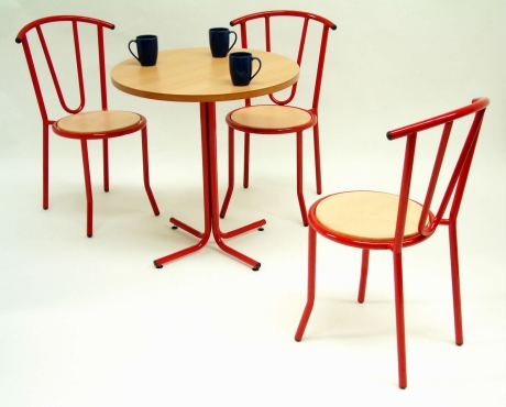 Abbey Office Supplies Furniture - Abbey Cafe Set - Red - Table and 3 Chairs