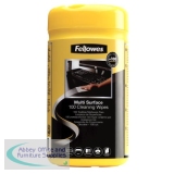 AOS-9971509 - Fellowes Multi Surface Cleaning Wipes in Dispenser Tub of 100