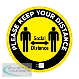 Covid-19 Social Distancing Floor Sign Yellow 
