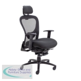 Strata High Back Chair with Seat Slide - Black