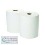 2Work 2-Ply Forecourt Roll 360m White (2 Pack) 1WH101