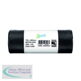 2Work Refuse Sack 100 Litre 20 Bags per Roll (Pack of 10) Black 2W06018