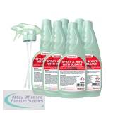 2Work Spray And Wipe With Bleach 750ml (6 Pack) 2W07245
