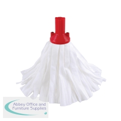 2Work Big White Mop Head Red (Pack of 10) 2W10499