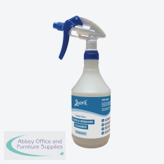 2Work Glass Cleaner Empty Trigger Spray Bottle Can Hold 750ml Blue 2W10662