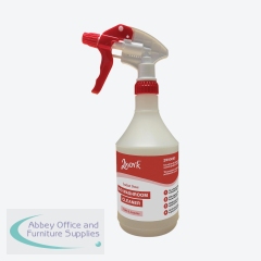2Work Bio Washroom Cleaner Empty Trigger Spray Bottle Can Hold 750ml Red 2W10663