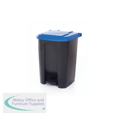 2Work Pedal Bin with Coloured Lid 50L Grey/Blue 380x410x560mm 2W10771