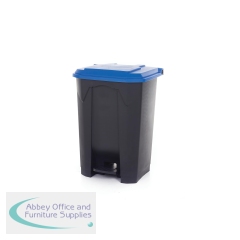 2Work Pedal Bin with Coloured Lid 80L Grey/Blue 410x470x670mm 2W10775
