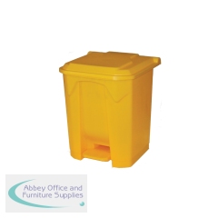 2Work Pedal Bin 30 Litre Yellow 2W10777