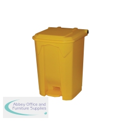 2Work Pedal Bin 50 Litre Yellow 2W10780