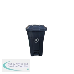 2Work Wheelie Bin with Foot Pedal 70 Litre Dark Grey 2W10783