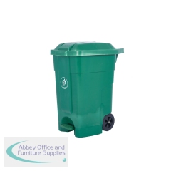2Work Wheelie Bin with Foot Pedal 70 Litre Dark Green 2W10784
