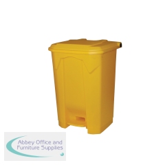 2Work Pedal Bin 80 Litre 410 x 470 x 670mm Yellow 2W10785
