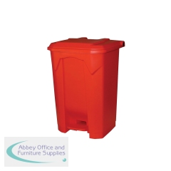 2Work Pedal Bin 80 Litre 410x470x670mm Red 2W10786