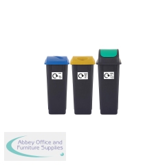2Work Recycling Bins 65 Litre Assorted (Pack of 3) 2W10788