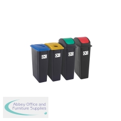 2Work Recycling Bins 90 Litre Assorted (Pack of 4) 2W10791