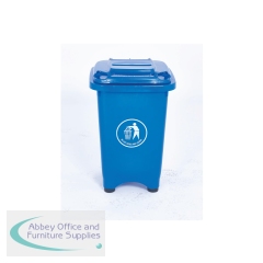 2Work Static Bin with Feet 50 Litre Blue 2W10794