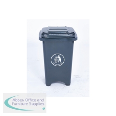 2Work Static Bin with Feet 50 Litre Grey 2W10796