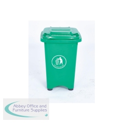 2Work Static Bin with Feet 50 Litre Green 2W10797