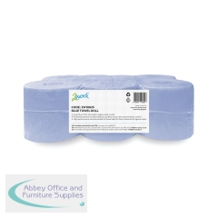 2Work 2-Ply Hand Towel Roll 175m Laminated Embossed Blue (Pack of 6) 2W10825