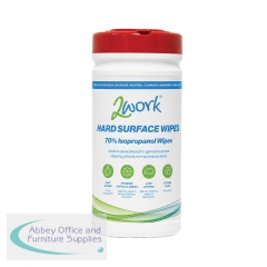 2Work Alcohol 70 Percent IPA Wipes Tub 200 Wipes (Pack of 6) 2W10828