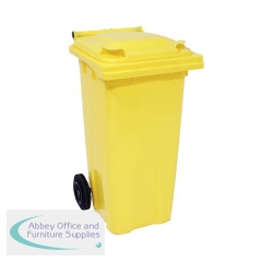 2Work Wheelie Bin 120 Litre Yellow 2W10836