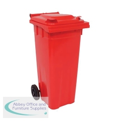 2Work Wheelie Bin 140 Litre Red 2W10840