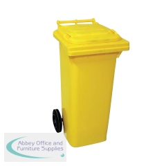 2Work Wheelie Bin 80 Litre Yellow 2W10857