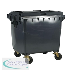 2Work Wheelie Bin 1100 Litre with Flat Lid Grey 2W10859