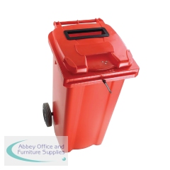 2Work Wheelie Bin Waste Slot Lid 240 Litre Red  2W10883