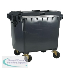 2Work Wheelie Bin 660 Litre with Lockable Lid Grey 2W10889