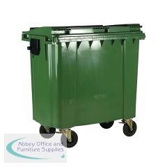 2Work Wheelie Bin 770 Litre with Lockable Lid Green 2W10892