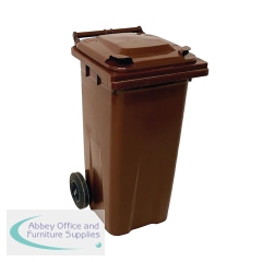 2Work Wheelie Bin 120 Litre Brown 2W10914