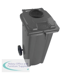 2Work Wheelie Bin 360 Litre with Bottle Bank Aperture and Lock Grey 2W10934