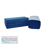 2Work 1-Ply I-Fold Hand Towels Blue (3600 Pack) 2W70104