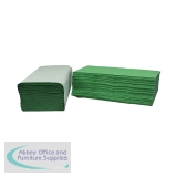2Work 1-Ply I-Fold Hand Towels Green (3600 Pack) 2W70105