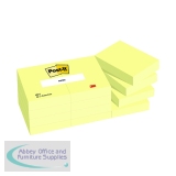 Post-it Notes 38 x51mm Canary Yellow (12 Pack) 653Y