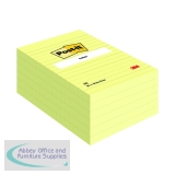 Post-it Notes XXL 101 x 152mm Lined Canary Yellow (6 Pack) 660