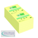 Post-it Notes Recycled 76 x 76mm Canary Yellow (12 Pack) 654-1Y