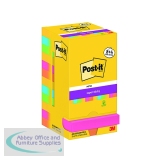 Post-it Super Sticky Notes 76x76mm 90 Sheets Carnival 8+4 FREE (Pack of 12) 654-SSCARN-P8+4