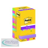 Post-it Super Sticky Notes 76x76mm 90 Sheets Assorted (Pack of 12) 654-12SS-UC