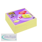 Post-it Super Sticky Notes 76x76mm Canary Yellow 90 Sheets 12+12 FREE (Pack of 24) 654SSCYP12+12