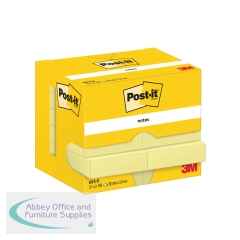 Post-it Notes 38x51mm 100 Sheets Canary Yellow (Pack of 12) 653-E